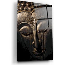 Kırmızı Ayı Buda Cam Tablo