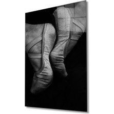 Kırmızı Ayı Balerin Cam Tablo