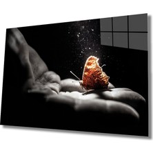 Kırmızı Ayı Fütüristik Cam Tablo