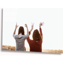 Kırmızı Ayı Love Cam Tablo