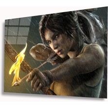 Kırmızı Ayı Kadın Cam Tablo