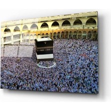 Kırmızı Ayı Kabe Cam Tablo
