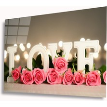 Kırmızı Ayı Love Cam Tablo