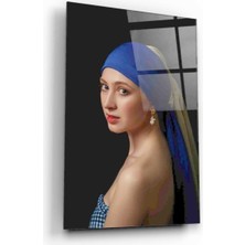 Kırmızı Ayı Kadın Cam Tablo