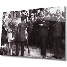 Kırmızı Ayı Atatürk Cam Tablo