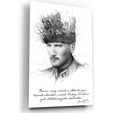 Kırmızı Ayı Atatürk Cam Tablo