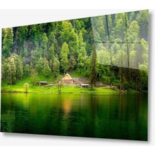 Kırmızı Ayı Doğa Cam Tablo