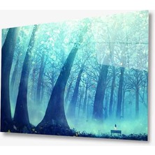 Kırmızı Ayı Manzara Cam Tablo