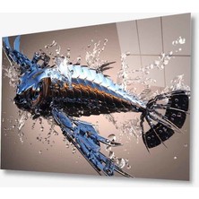 Kırmızı Ayı Cam Tablo