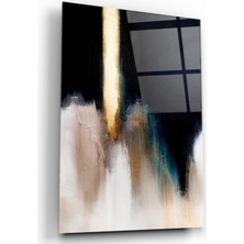 Kırmızı Ayı Soyut Cam Tablo