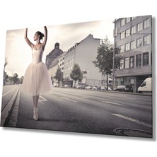 Kırmızı Ayı Balerin Cam Tablo