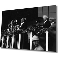 Kırmızı Ayı Atatürk Cam Tablo