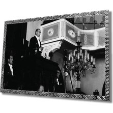 Kırmızı Ayı Atatürk Cam Tablo
