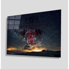 Kırmızı Ayı Türk Cam Tablo