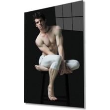 Kırmızı Ayı Balerin Cam Tablo