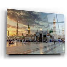 Kırmızı Ayı Medine Cam Tablo