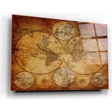 Kırmızı Ayı Harita Cam Tablo