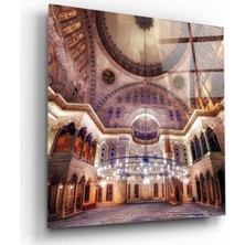 Kırmızı Ayı Ramazan Ayı Cami Sevgililer Günü Cam Tablo
