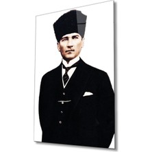 Kırmızı Ayı Atatürk Cam Tablo