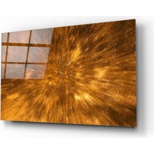 Kırmızı Ayı Desen Cam Tablo