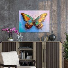 Decovetro Cam Tablo Renkli Kelebek 70X100 cm