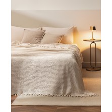 Madame Coco Mulette Çift Kişilik Yatak Örtüsü - Beyaz