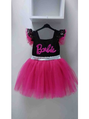 Baby Smile Kız Çocuk Siyah Payetli  Barbie Kostüm