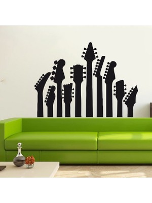 Reysa Tasarım Gitarlar Duvar Sticker Siyah 21X15 cm