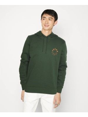 Jack & Jones Erkek Sweatshirt Yeşil 12247471 Jjwarrıor Hood Ub