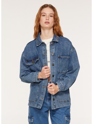 Caterpillar Indigo Kadın Denim Ceket C23WL MNT08