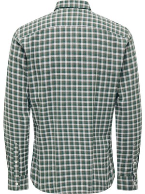 Only & Sons Dar Yeşil Kareli Erkek Gömlek 22025608_ONSBEN Lıfe Slım Flannel C