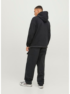 Jack & Jones Kapüşon Yaka Siyah Erkek Sweatshirt 12240228_JCOFILO Plaın AW23 Sweat H