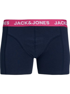 Jack & Jones Siyah - Pembe Erkek Boxer 12248064_JACNORMAN Contrast Trunk S