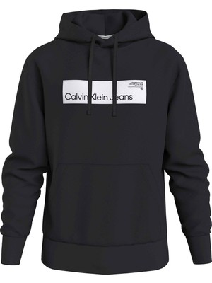 Calvin Klein Jeans Kapüşon Yaka Siyah Erkek Sweatshirt J30J324106BEH
