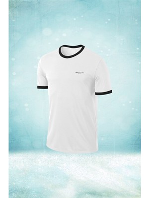 Poseidon Storm Erkek Beyaz Dri-Fit Kumaş Yuvarlak Yaka Günlük Yürüyüş Konforlu T-Shirt  S-3xl