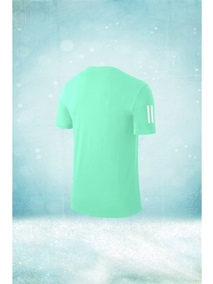 Poseidon Storm Büyük Beden Erkek Su Yeşili Dri-Fit Kumaş Koşu ve Yürüyüş Için Rahat  Konforlu Tshirt   (4xl- 10XL)