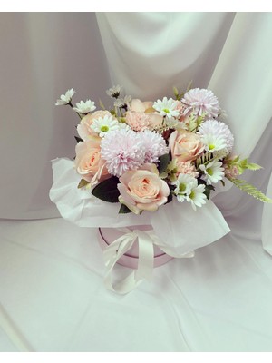 Z&B Flowers Sevgiliye hediye Silindir Pembe Kutuda Çiçek sevgiliye Hediye soft Çiçekler doğum Günü içinden Geldi Yapay Çiçek