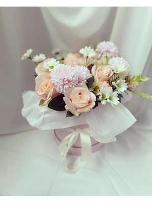 Z&B Flowers Sevgiliye hediye Silindir Pembe Kutuda Çiçek sevgiliye Hediye soft Çiçekler doğum Günü içinden Geldi Yapay Çiçek