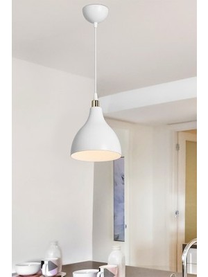 Ag Light Design Beyaz Sarkıt Avize Salon Mutfak Koridor Yatak Odası Lamba