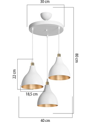 Ag Light Design Beyaz Sarkıt Avize Salon Mutfak Koridor Yatak Odası Lamba 3'lü