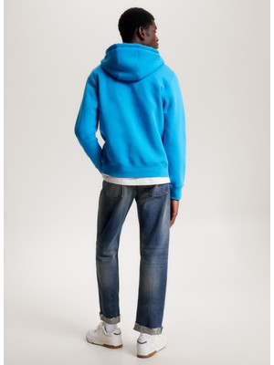 Tommy Hilfiger Kapüşon Yaka Mavi Erkek Sweatshırt MW0MW11599CZU