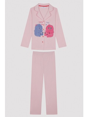 Kız Çocuk Warm Hug Pembe Pijama Takımı
