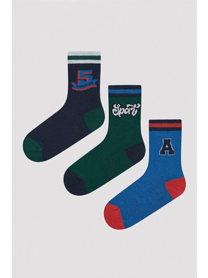 Erkek Çocuk Spor 3 lü Soket Çorap