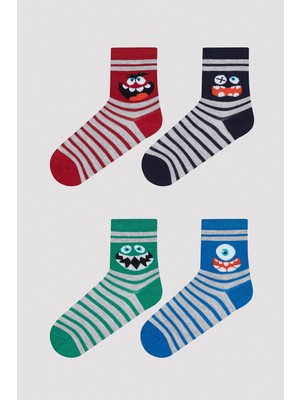 Penti Erkek Çocuk Funny Monsters 4 Lü Soket Çorap