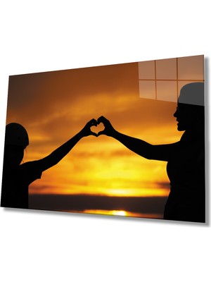 Kırmızı Ayı Love Cam Tablo