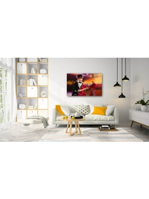 Kırmızı Ayı Çocuklar Cam Tablo