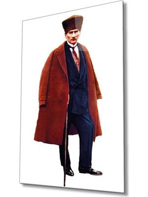 Kırmızı Ayı Atatürk Cam Tablo