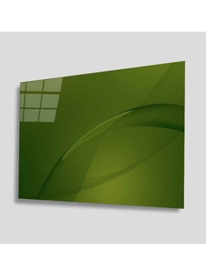 Kırmızı Ayı Yeşil Cam Tablo