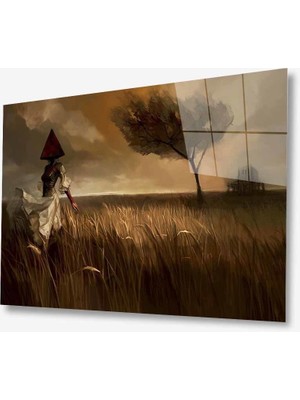 Kırmızı Ayı Doğa Cam Tablo