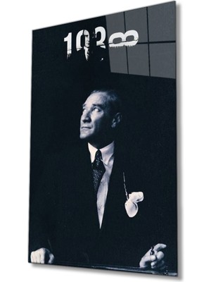 Kırmızı Ayı Atatürk Cam Tablo